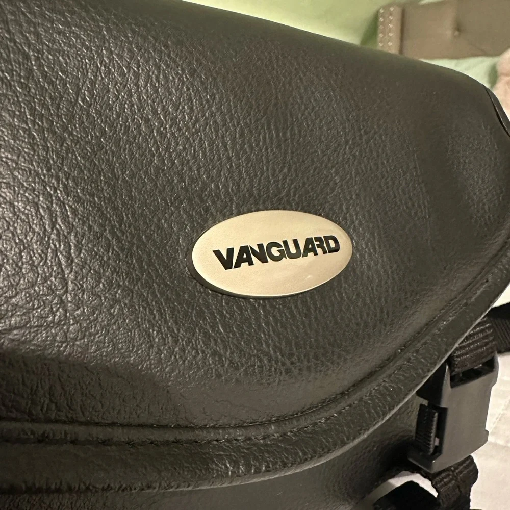 Black Camera Leather Bag with Secure Pockets